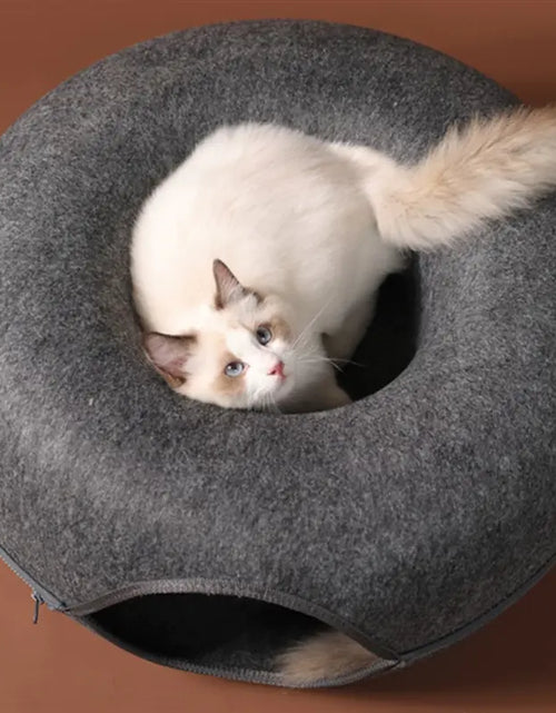 Load image into Gallery viewer, Donut Cat Bed Pet Cat Tunnel Interactive Game Toy
