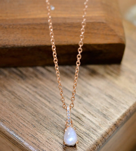 Moonstone Teardrop Pendant Necklace