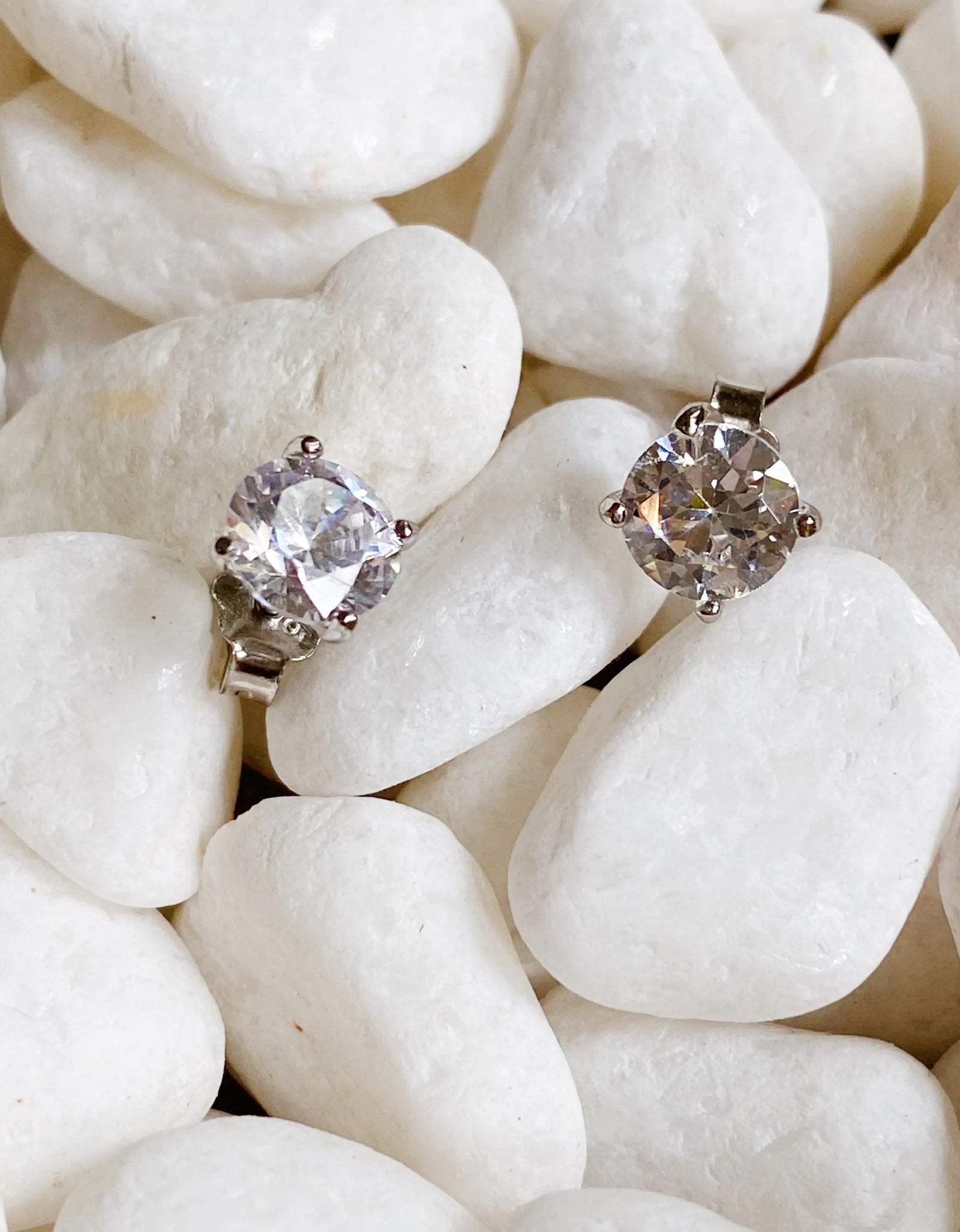 Brilliant Cut Sterling Silver Stud Earrings