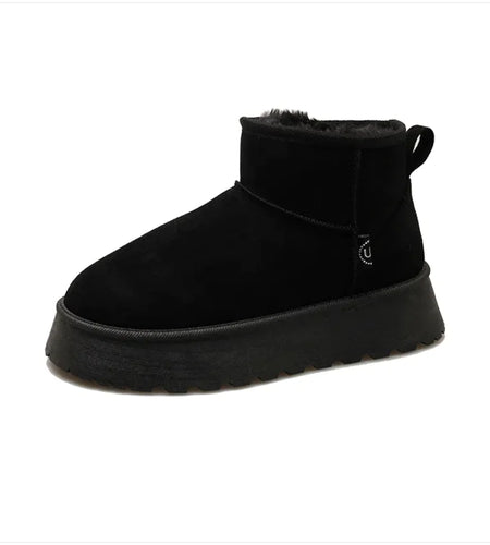 Winter-Ready Fleece-Lined Suede Cotton Shoes – Cozy All-Match Style