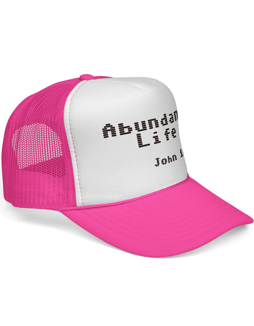 Load image into Gallery viewer, Abundant Life Trucker Cap, Faith-Based Gift, Christian Headwear, Inspirational Cap, Religious Apparel, Summer Outdoor Accessory
