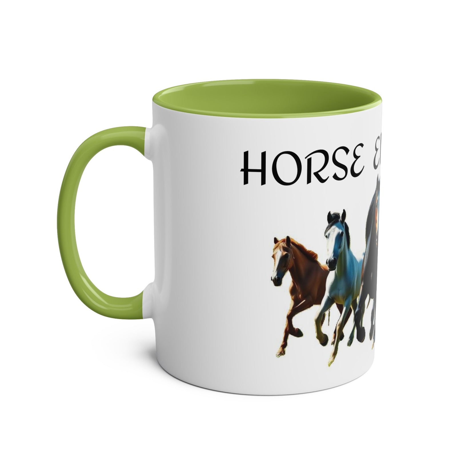 Horse Enthusiast Two-Tone Coffee Mug, Perfect for Gifts, Horse Lovers, Equestrian Decor, Animal Lover's Mug, Personalized Horse Gift