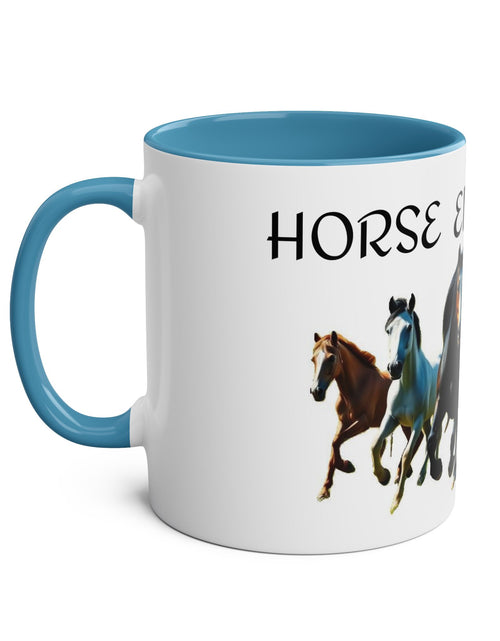 Load image into Gallery viewer, Horse Enthusiast Two-Tone Coffee Mug, Perfect for Gifts, Horse Lovers, Equestrian Decor, Animal Lover&#39;s Mug, Personalized Horse Gift
