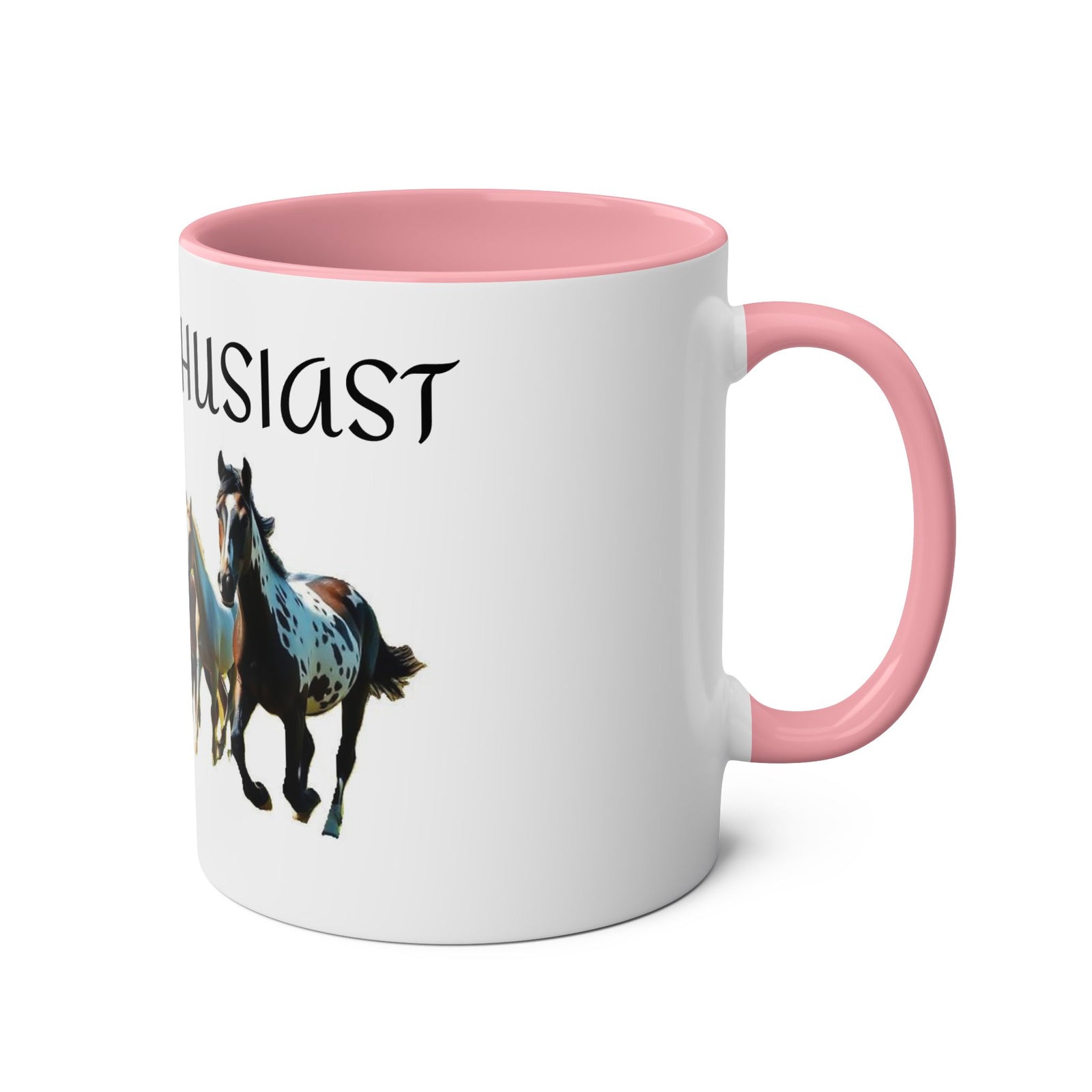 Horse Enthusiast Two-Tone Coffee Mug, Perfect for Gifts, Horse Lovers, Equestrian Decor, Animal Lover's Mug, Personalized Horse Gift