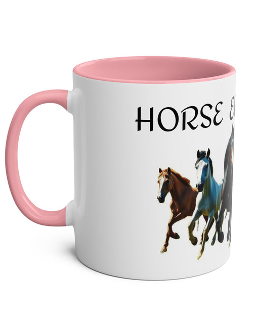 Load image into Gallery viewer, Horse Enthusiast Two-Tone Coffee Mug, Perfect for Gifts, Horse Lovers, Equestrian Decor, Animal Lover&#39;s Mug, Personalized Horse Gift
