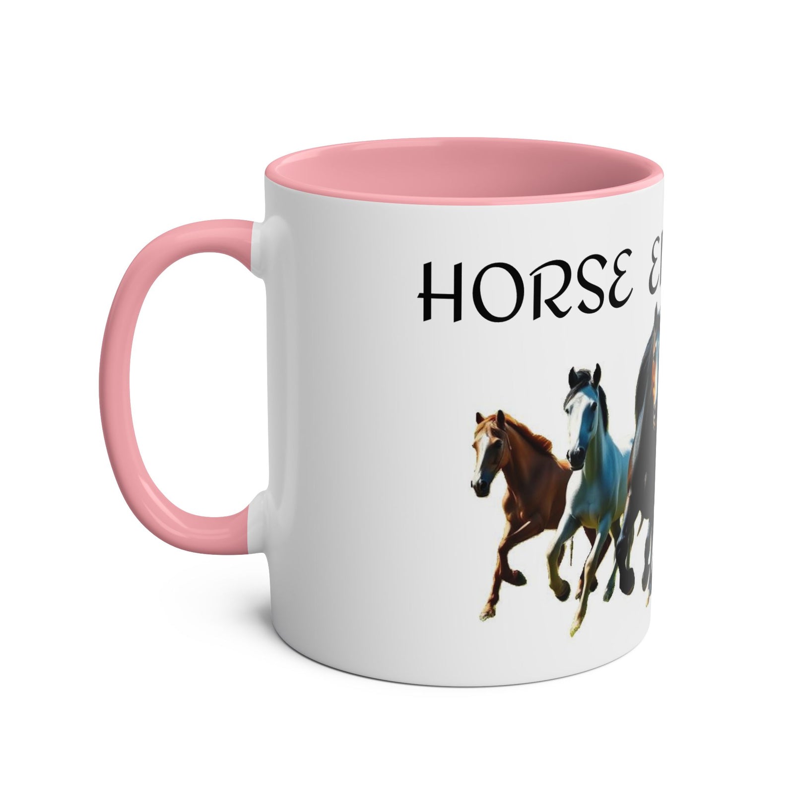 Horse Enthusiast Two-Tone Coffee Mug, Perfect for Gifts, Horse Lovers, Equestrian Decor, Animal Lover's Mug, Personalized Horse Gift