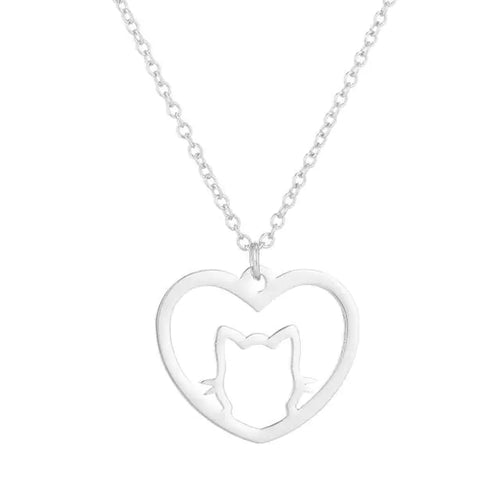 Load image into Gallery viewer, Cat Heart Necklace
