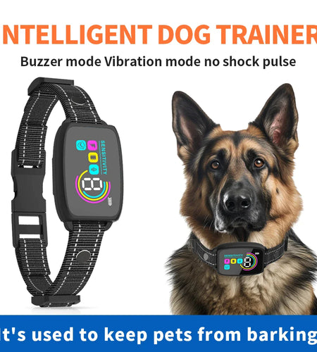 Rechargeable Smart Anti-Bark Collar with HD Display - Waterproof & Effective Bark Control for Dogs!