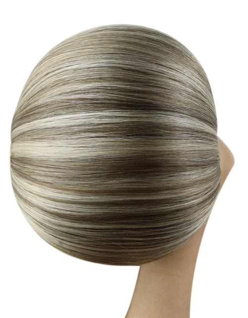 Load image into Gallery viewer, Full Shine Clip in Human Hair Extensions 20 Inch Seamless Clip in Hair Extensions Straight Remy Hair Cool Taupe Ombre Highlight Blonde Damage Free Hair Extensions Clip ins 20 Inch(Pack of 1) #7/800/7 Cool Taupe Mix Blonde
