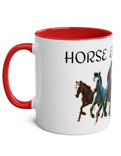 Load image into Gallery viewer, Horse Enthusiast Two-Tone Coffee Mug, Perfect for Gifts, Horse Lovers, Equestrian Decor, Animal Lover&#39;s Mug, Personalized Horse Gift

