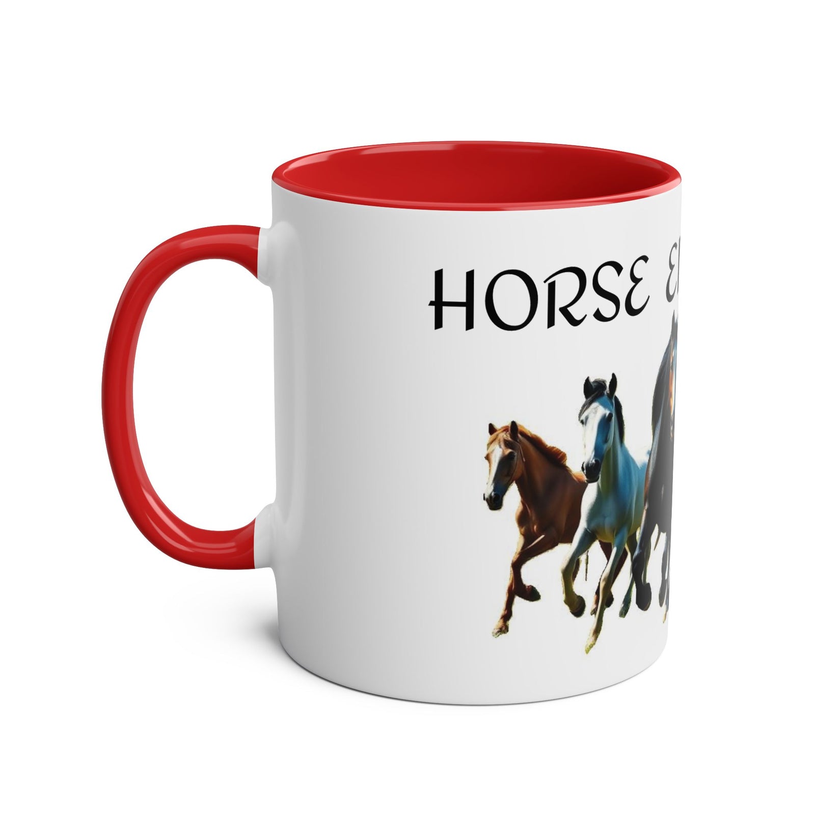 Horse Enthusiast Two-Tone Coffee Mug, Perfect for Gifts, Horse Lovers, Equestrian Decor, Animal Lover's Mug, Personalized Horse Gift