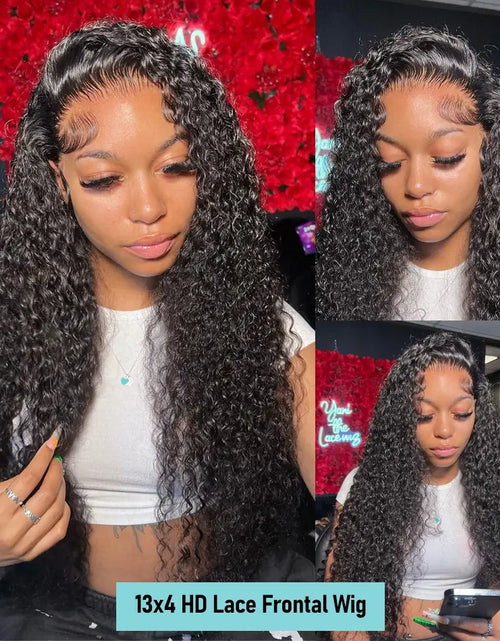 Load image into Gallery viewer, 250% Deep Wave 13x6 Lace Frontal Human Hair Wigs Transparent Brazilian Remy 30 40 Inch Water Wave 13x4 Lace Front Wig For Women
