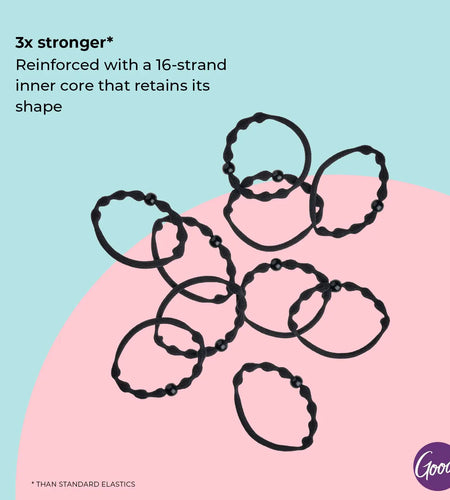 Goody Forever Ouchless Elastic Hair Tie - 10 Count, Black - Medium Hair to Thick Hair - Accessories for Women and Girls