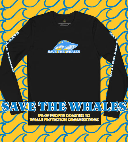 Save the Whales Long Sleeve Fitted Crew