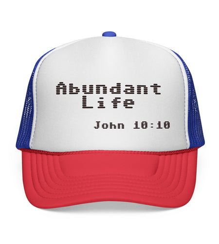Abundant Life Trucker Cap, Faith-Based Gift, Christian Headwear, Inspirational Cap, Religious Apparel, Summer Outdoor Accessory