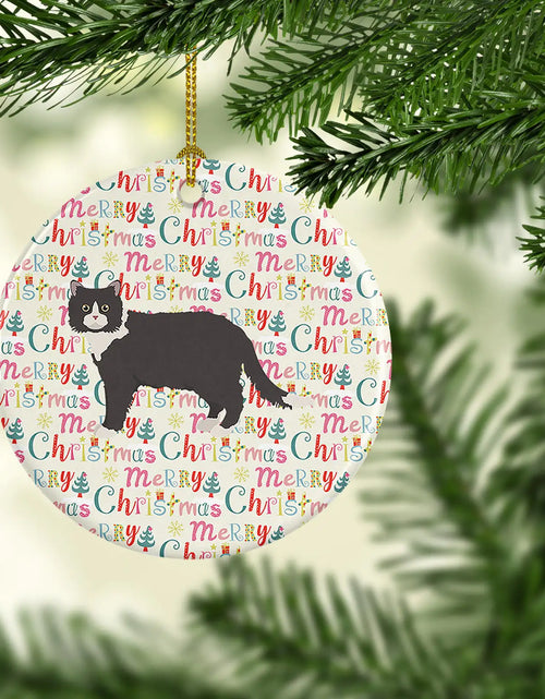 Load image into Gallery viewer, Poodle Cat #1 Cat Christmas Ceramic Ornament
