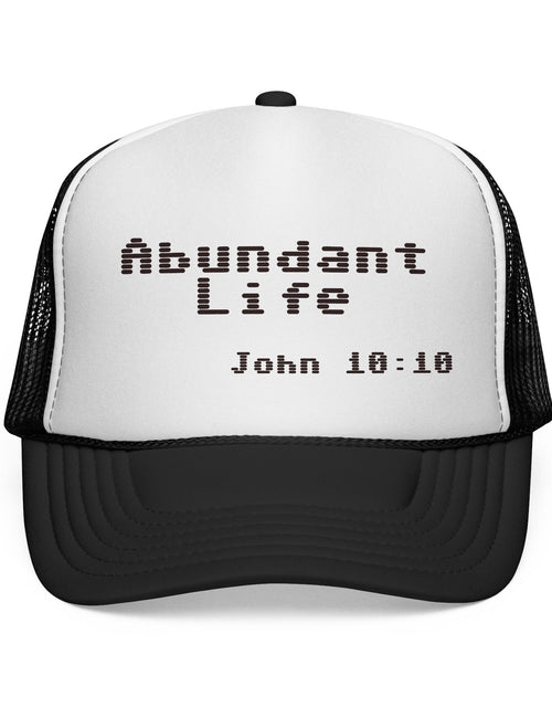 Load image into Gallery viewer, Abundant Life Trucker Cap, Faith-Based Gift, Christian Headwear, Inspirational Cap, Religious Apparel, Summer Outdoor Accessory
