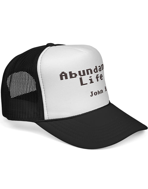 Load image into Gallery viewer, Abundant Life Trucker Cap, Faith-Based Gift, Christian Headwear, Inspirational Cap, Religious Apparel, Summer Outdoor Accessory
