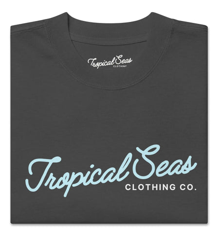Oversized Tropical Seas Printed Faded T-shirt