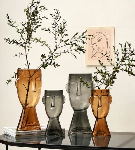 Abstract Human Face Glass Flower