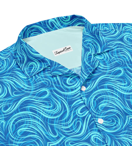 Tsunami Island Party Button Down Hawaiian Shirt - Coastal Summer 2024 Collection