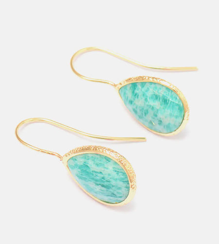 Handmade Natural Stone Teardrop Earrings