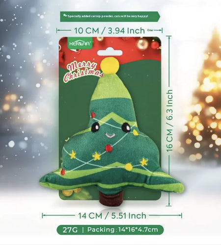 Festive Cat Plush Toy with Catnip - Perfect Holiday Gift for Cats