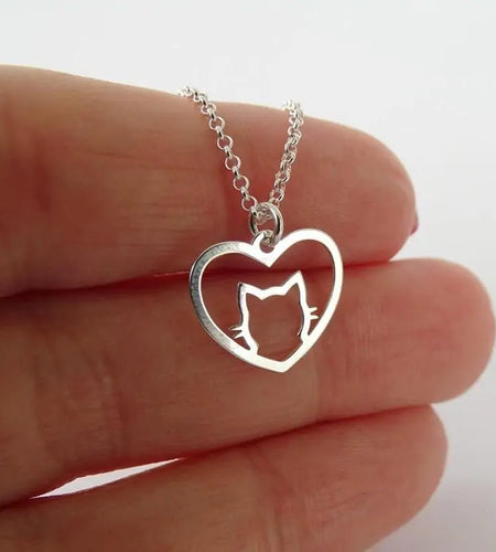 Cat Heart Necklace
