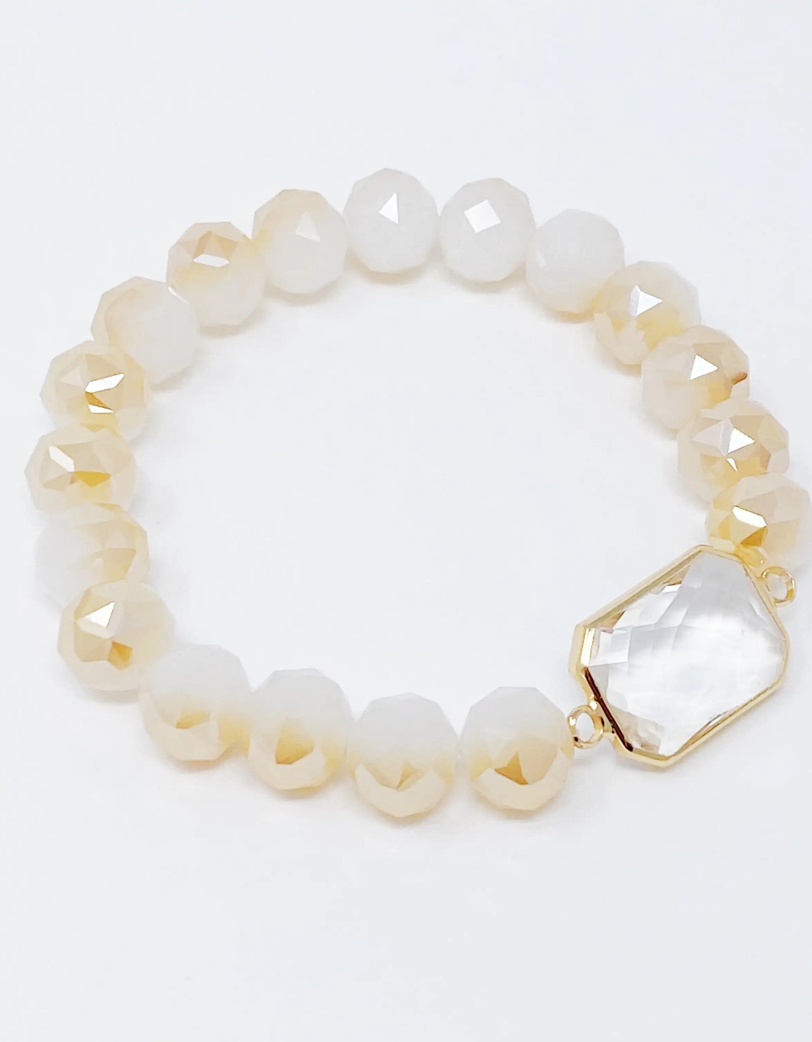 Diamond Cut Beads Stretch Bracelet