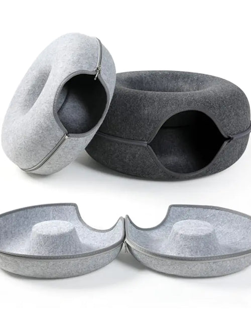 Load image into Gallery viewer, Donut Cat Bed Pet Cat Tunnel Interactive Game Toy
