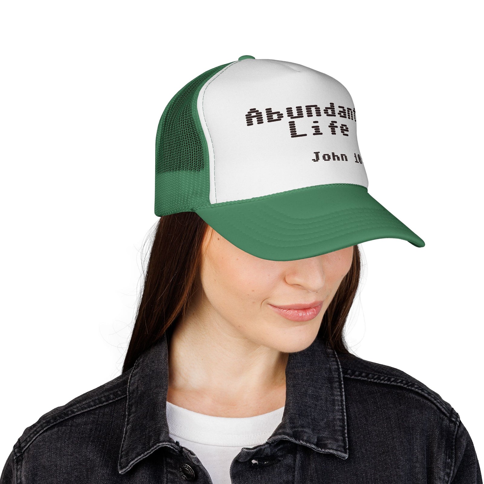 Abundant Life Trucker Cap, Faith-Based Gift, Christian Headwear, Inspirational Cap, Religious Apparel, Summer Outdoor Accessory