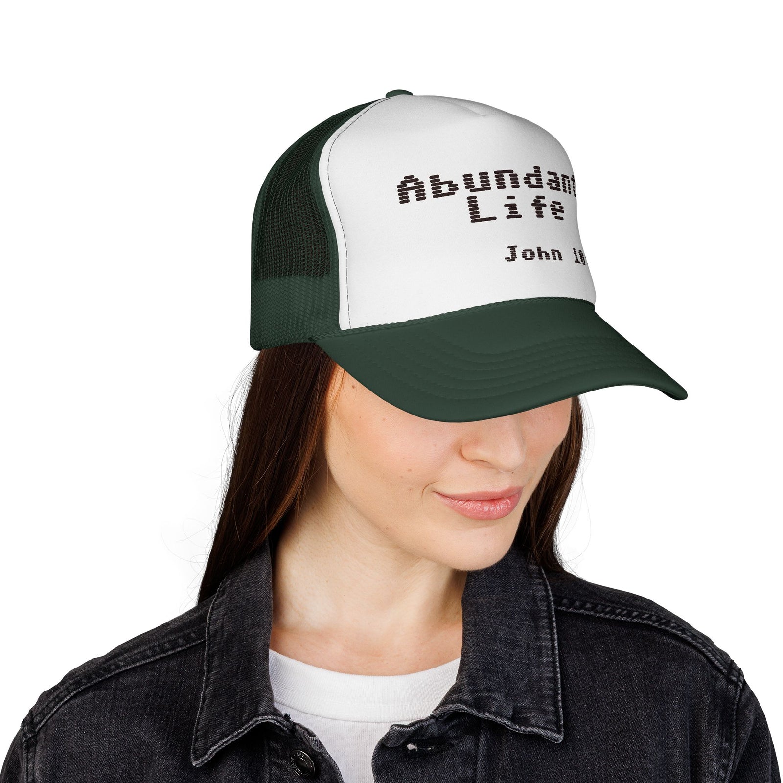 Abundant Life Trucker Cap, Faith-Based Gift, Christian Headwear, Inspirational Cap, Religious Apparel, Summer Outdoor Accessory