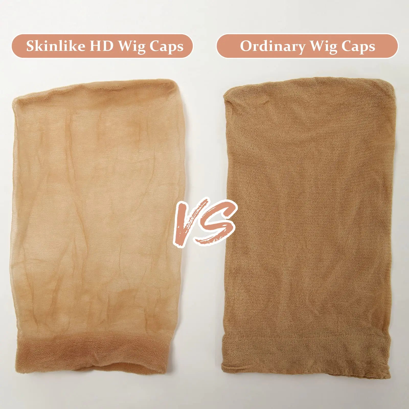 BEEOS SKINLIKE Real HD Wig Cap for Women, 24 Pieces Ultra-thin Invisible Brown Sheer Caps for Lace Front Wig Stretchy Stocking Wig Caps Wholesale 24 PCS