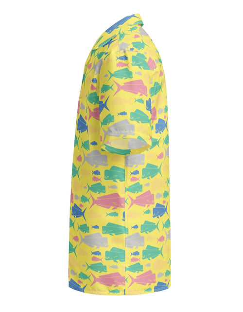 Load image into Gallery viewer, Dorado Fish Island Button Down Hawaiian Shirt - Coastal Summer 2024 Collection
