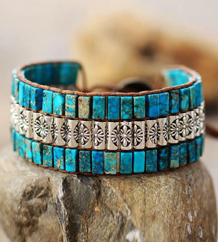 Handmade Triple Layer Natural Stone Bracelet