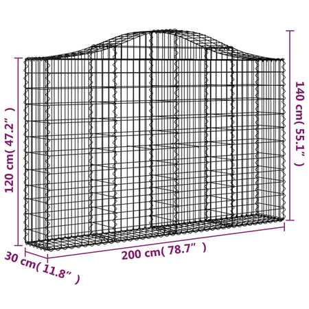 vidaXL Gabion Basket Arched Gabion Basket Planter for Flower Galvanized Iron