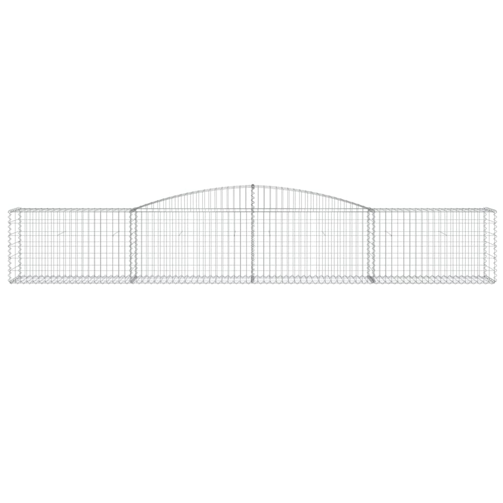 vidaXL Arched Gabion Baskets 7 pcs 157.5"x19.7"x23.6"/31.5" Galvanized Iron-4