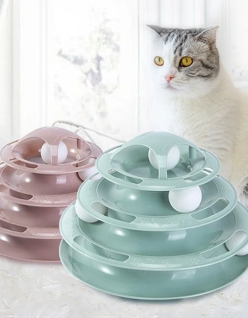 Load image into Gallery viewer, Turntable Balls 4 Layers Play Track Plate Cats Toys
