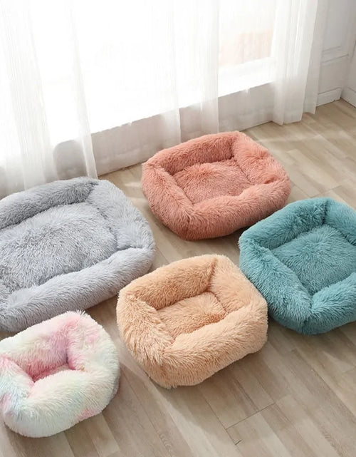 Load image into Gallery viewer, Plush Square Cat Bed: Warm Winter Pet Nest for Small Dogs and Cats
