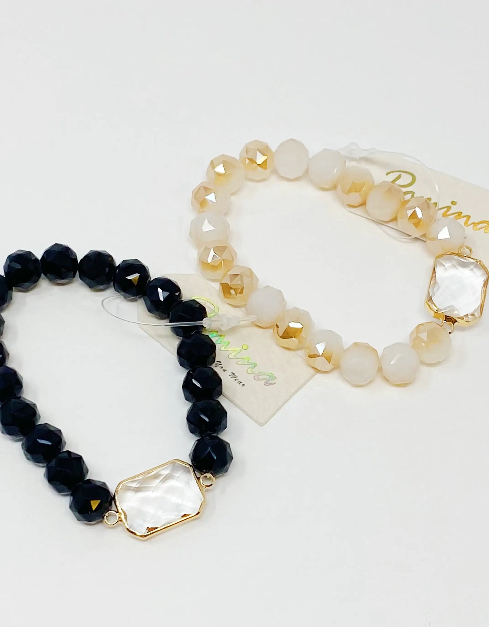 Diamond Cut Beads Stretch Bracelet