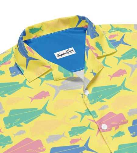 Dorado Fish Island Button Down Hawaiian Shirt - Coastal Summer 2024 Collection