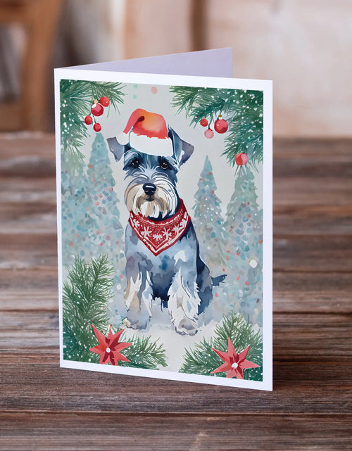 Load image into Gallery viewer, Schnauzer Christmas Greeting Cards Pack of 8
