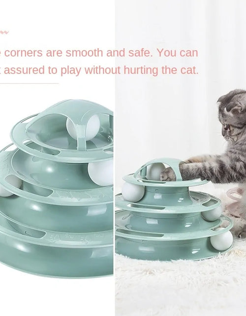 Load image into Gallery viewer, Turntable Balls 4 Layers Play Track Plate Cats Toys

