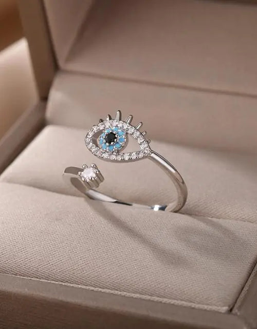 Load image into Gallery viewer, Turkish Blue Evil Eye Rings
