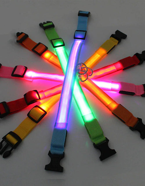 Load image into Gallery viewer, LED Adjustable Dog Collar Blinking Flashing Light Up Glow Pets Safety Waterproof
