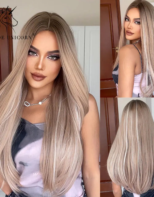 Load image into Gallery viewer, Synthetic Long Brown Wig
