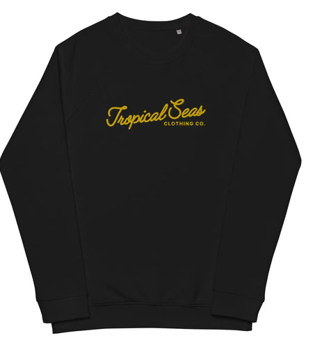 Embroidered Tropical Seas Organic Raglan Sweatshirt