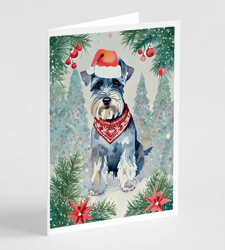 Schnauzer Christmas Greeting Cards Pack of 8