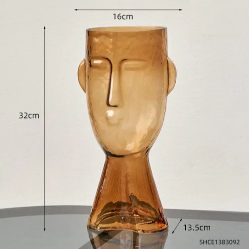 Load image into Gallery viewer, Human Head Glass Vase
