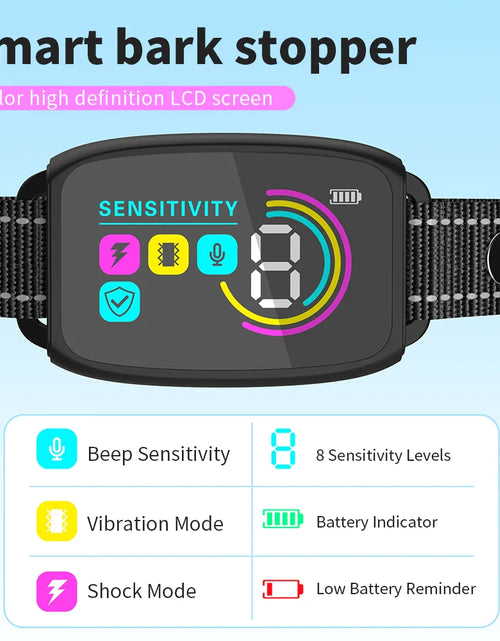 Load image into Gallery viewer, Rechargeable Smart Anti-Bark Collar with HD Display - Waterproof &amp; Effective Bark Control for Dogs!
